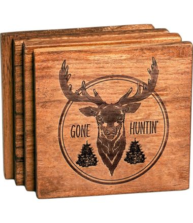 Gone Deer Hunting Father's Day Coaster Set