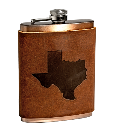Texas State Leather Flask
